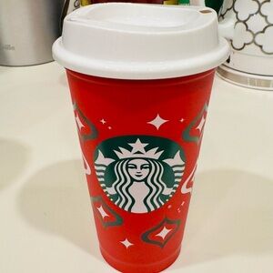 Starbucks Festive Red and White Tumbler
